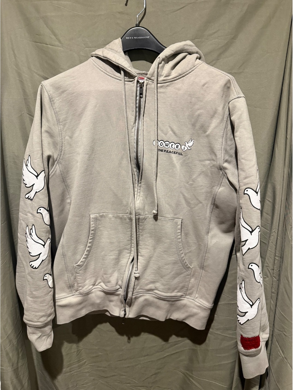 CHNGE Power the Peaceful gray zip up hoodie